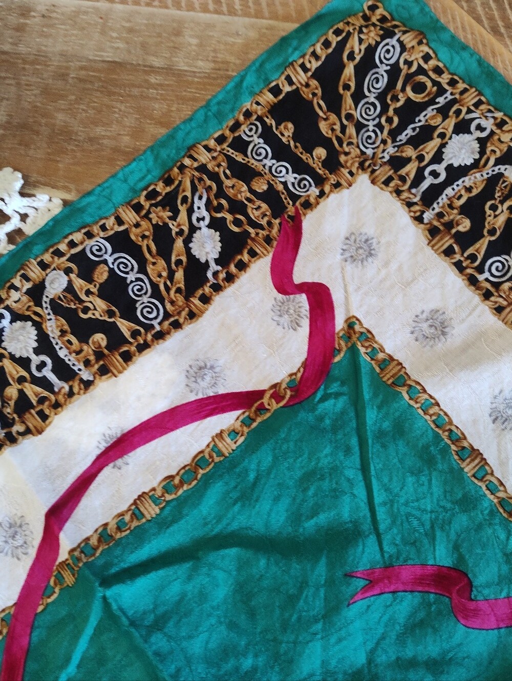 Celine 19x19 Approximate Scarf.. No Stains.. I Believe It's Cotton. - Picture 4 of 6